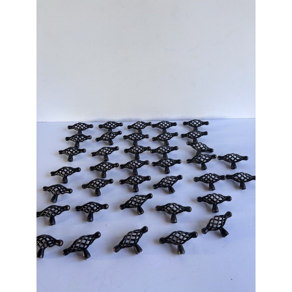 LOT OF 53 Spiral Bird Cage Metal Cabinet Door/Drawer Pulls Handles Knobs - Picture 2 of 13